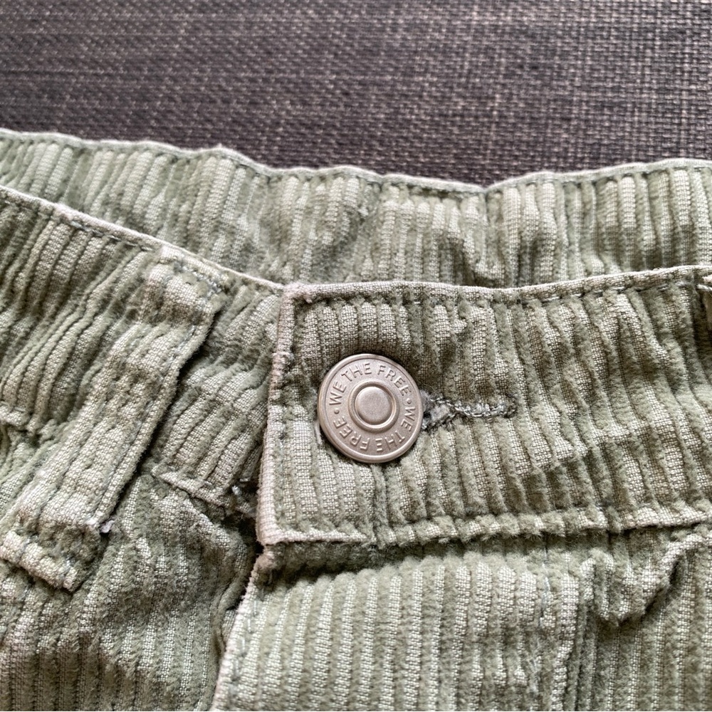 Free People Sage Green Corduroy Short Skirt Size 4 - Picture 3 of 9